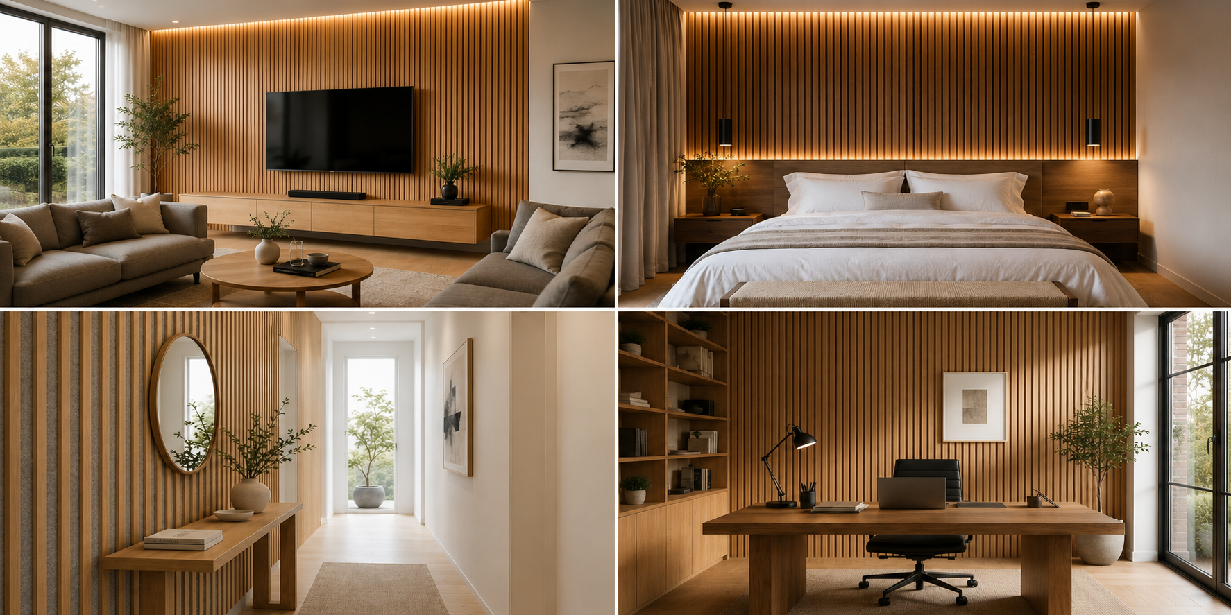 Verticale lattenwand in interieur