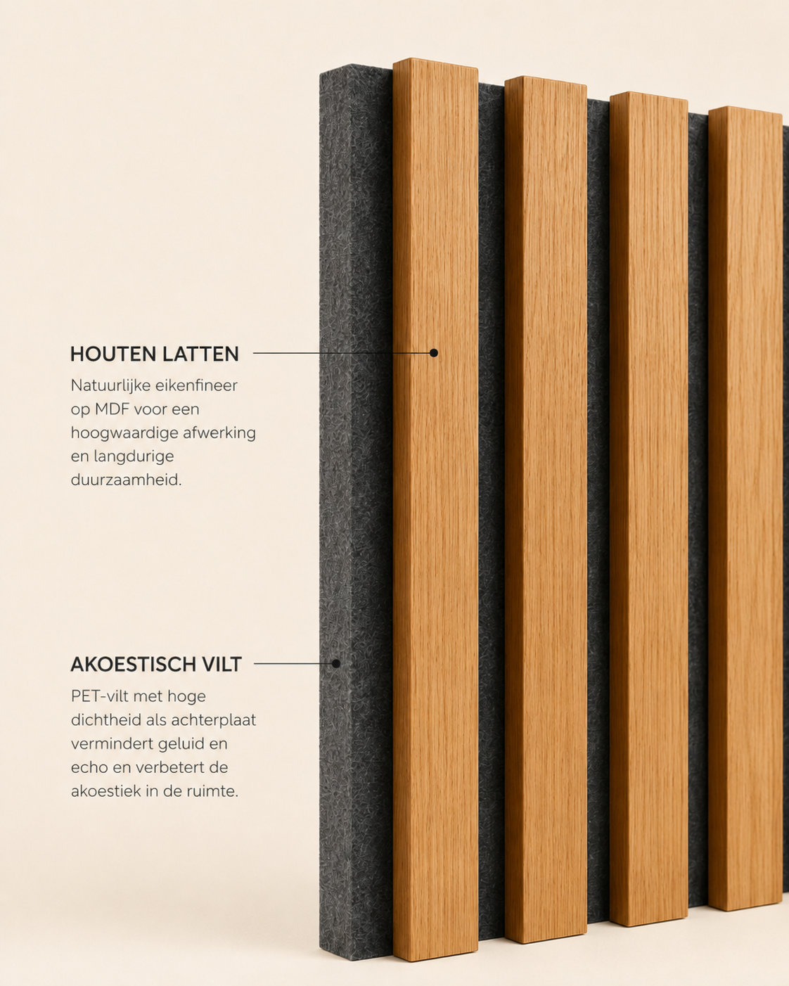 Houten lattenwand close-up
